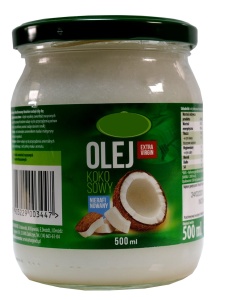 OLEJ KOKOSOWY NIERAFINOWANY EXTRA VIRGIN TŁOCZONY NA ZIMNO 500 ml