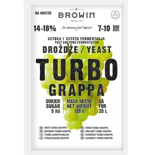 BROWIN TURBO GRAPPA drożdże gorzelnicze 14-18% na 25L 403170