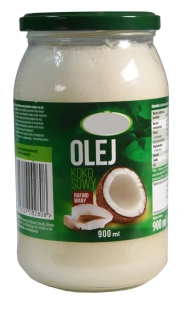 OLEJ KOKOSOWY NIERAFINOWANY EXTRA VIRGIN TŁOCZONY NA ZIMNO 900 ml
