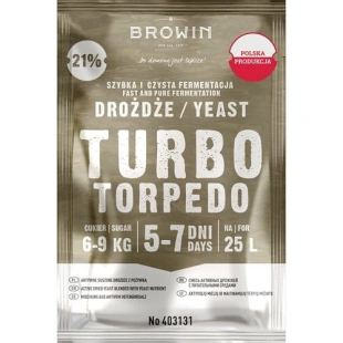 BROWIN Turbo Yeast TORPEDO  5-7 dni drożdże gorzelnicze 21% 403131