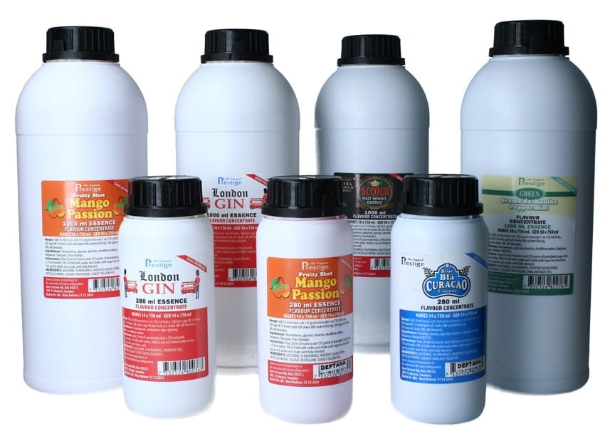 Zdjęcie poglądowe zaprawek w dużych pojemnościach - butelki 1 L i 280ml.