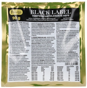 BLACK LABEL TURBO  18% 90g drożdże gorzelnicze