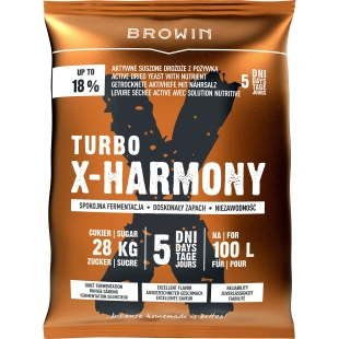 X-HARMONY drożdże gorzelnicze TURBO 18% na100L 360g mega pack