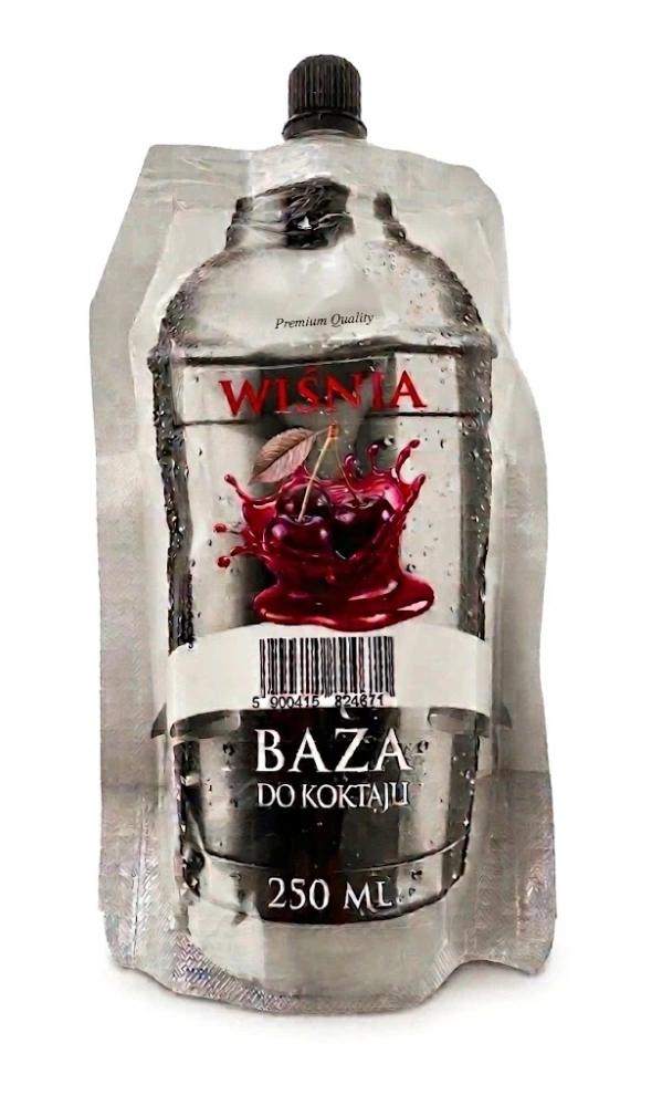 Saszetka 250ml z bazą do drinków o wiśni.