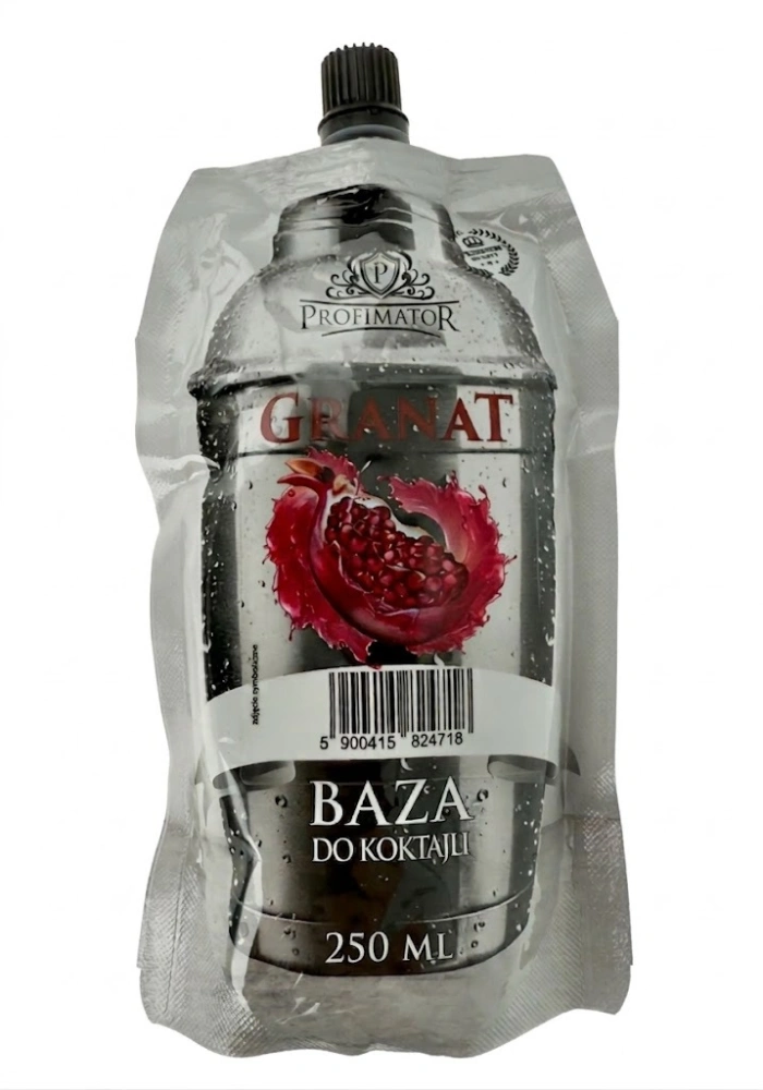 Saszetka 250ml z bazą do drinków o smaku  granatu.
