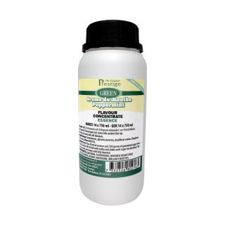 80276-biala plastikowa butelka 280ml z czarną zakrętką. Zielono- biało-żółtawa etykieta na butelce. Smak zaprawki miętowy.