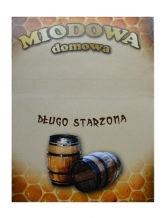 MIODOWA DOMOWA 20 szt. etykiety na butelki do wódki 
