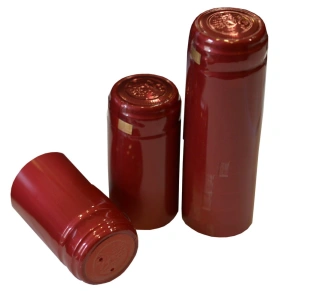 CZERWONE KAPTURKI termokurczliwe 100szt do butelek na wino