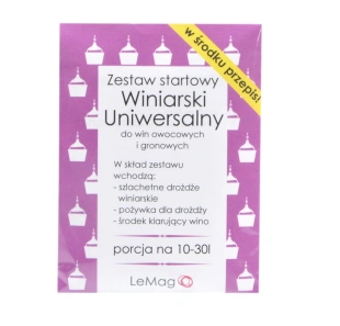 zestaw startowy do WINA UNIWERSALNY szlachetne drożdże aktywne +pożywka+klar na 10-30L