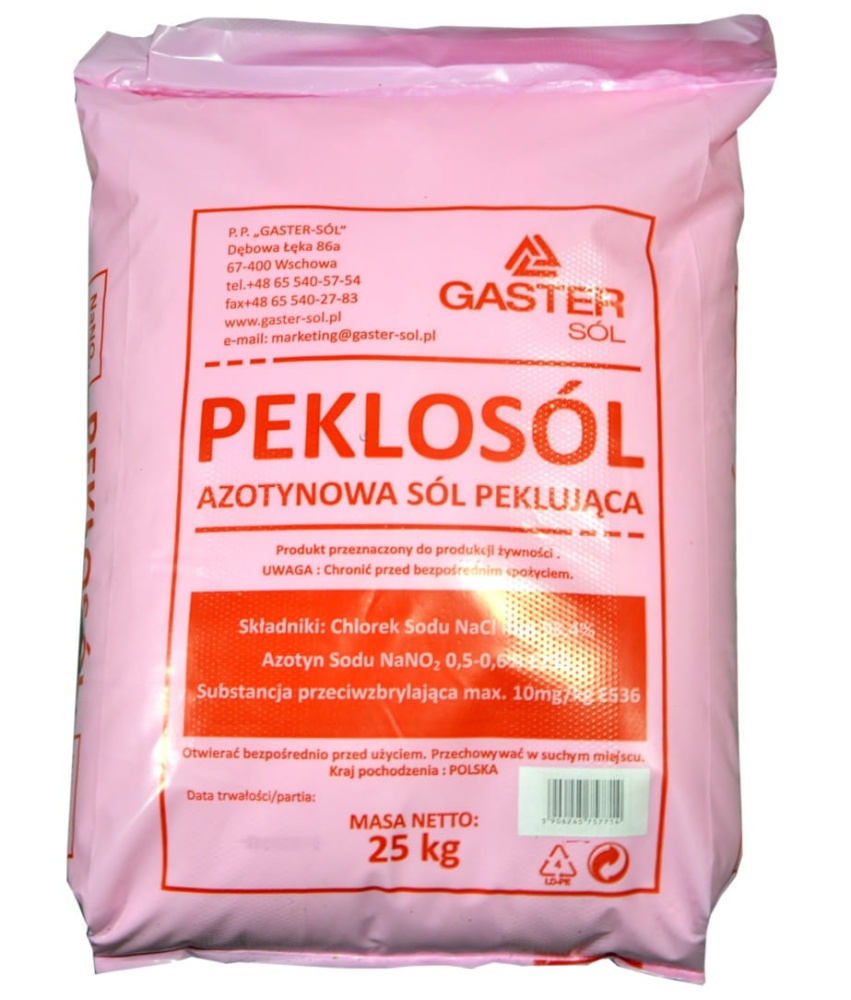 peklosól 25kg worek w różowym kolorze