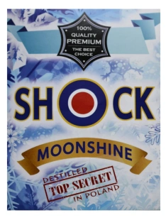 SHOCK MOONSHINE 20 szt. etykiety na butelki do wódki 