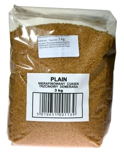 Cukier trzcinowy DEMERARA nierafinowany brązowy 3kg